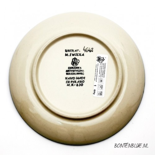 261 Bunzlau Pie dish Ø 16 cm decor Unikat 4642X