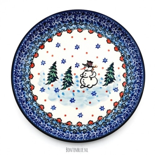 261 Bunzlau Pie dish Ø 16 cm decor unikat 4661X Kerst