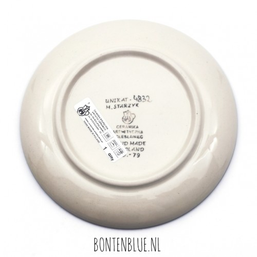 261 Bunzlau Pie dish Ø 16 cm decor Unikat 4832X