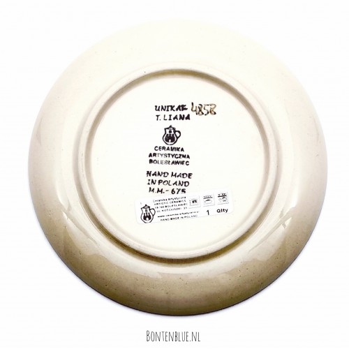 261 Bunzlau Pie dish Ø 16 cm decor unikat 4858X Kerst