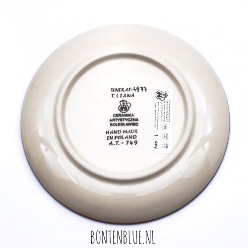 261 Bunzlau Pie dish Ø 16 cm decor Unikat 4977X