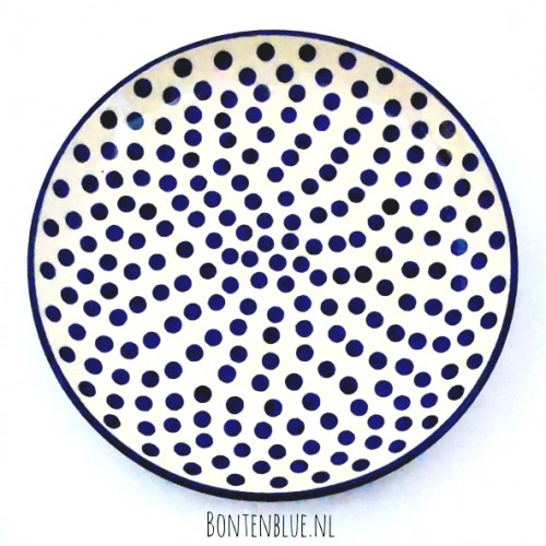 266 Bunzlau Lunch plate Ø 23,5 cm decor 61X Blue Dots 266 Bunzlau Lunch plate Ø 23,5 cm decor 61X Blue Dots