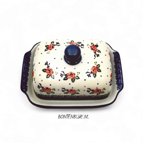 295 Bunzlau Dish for butter L decor 1525X Tearose