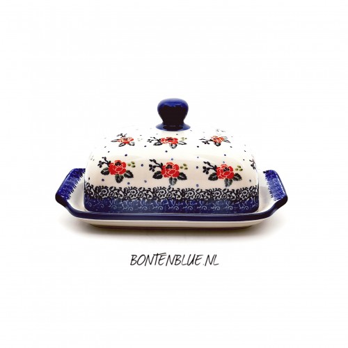 295 Bunzlau Dish for butter L decor 1525X Tearose