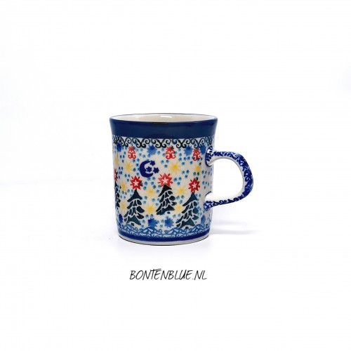 328 Bunzlau Straight mug 150 ml decor Unikat 4174X Kerst