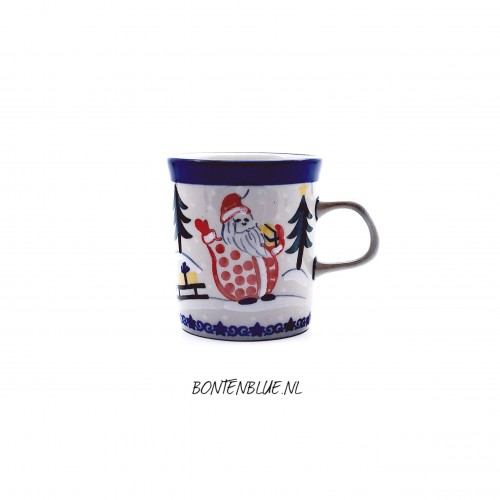 328 Bunzlau Straight mug 150 ml decor Unikat 5001X Kerst