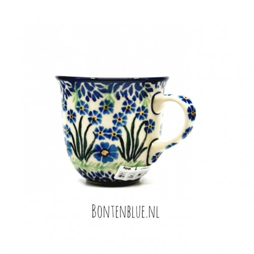 342 Bunzlau Tulip mug 180 ml decor 1436X Forget me Not  342 Bunzlau Tulip mug 180 ml decor 1436X Forget me Not