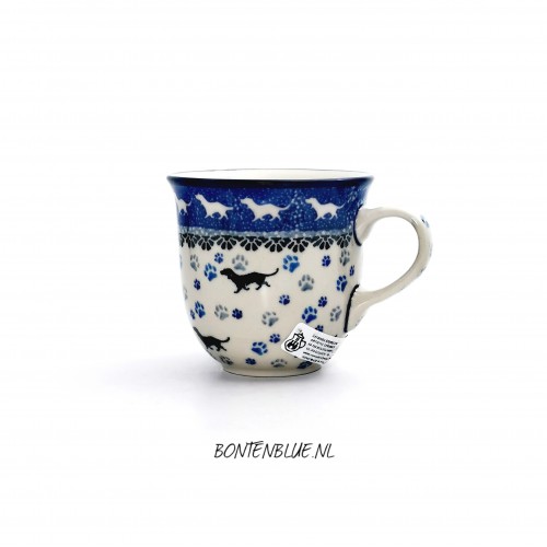 342 Bunzlau Tulip mug 180 ml decor 2151X Teckels  342 Bunzlau Tulip mug 180 ml decor 2151X Teckels