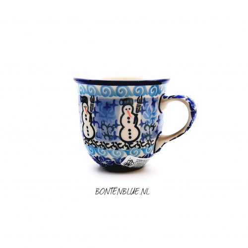342 Bunzlau Tulipmug 180 ml decor Unikat 1634X Kerst