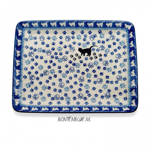 399 Bunzlau Serving dish L 21,5 x 27,5 cm decor 1771X Black Cat