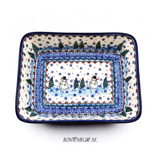 404 Bunzlau Oven dish M 1,8 Liter decor Unikat 4661X Kerst