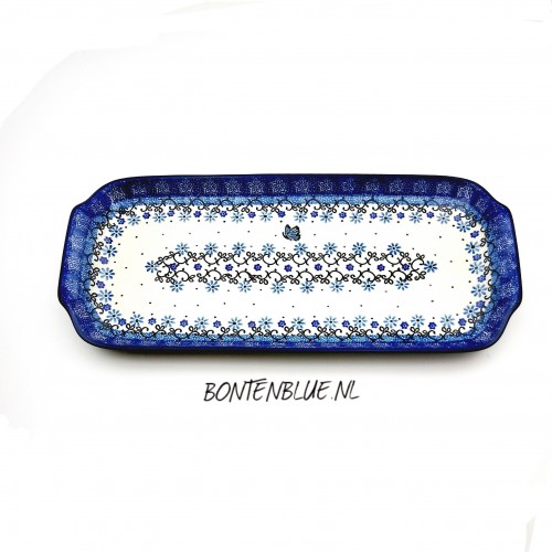 410 Bunzlau Cakeschaal L 31,5 cm decor 1947X