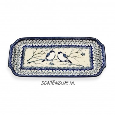 410 Bunzlau Cakeschaal L 31,5 cm decor Unikat 4830X