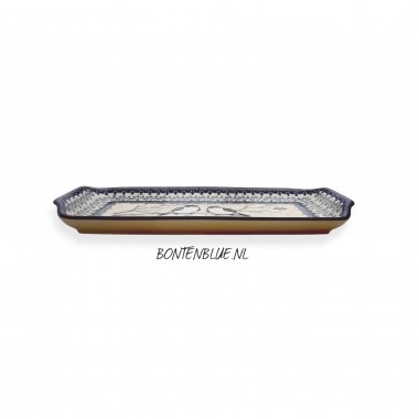 410 Bunzlau Cakeschaal L 31,5 cm decor Unikat 4830X
