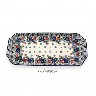 410 Bunzlau Cakeschaal L 31,5 cm decor 