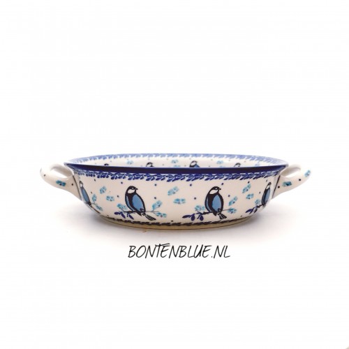 419 Bunzlau Ronde schaal met open hv S  Ø 21 cm decor 2679X