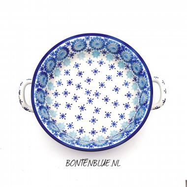 419 Bunzlau Ronde schaal met open hv S  Ø 21 cm decor 3359X