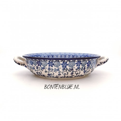 419 Bunzlau Ronde schaal met open hv S  Ø 21 cm decor 3427X