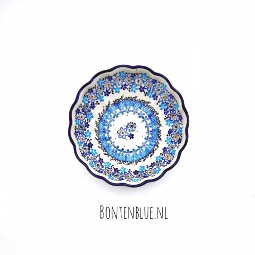 448 Bunzlau Ribbed bowl S Ø 16 cm decor 2075X Springtime