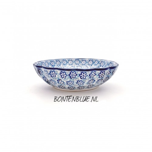 448 Bunzlau Geribbeld schaal S Ø 16 cm decor 3212X