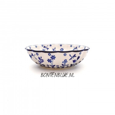448 Bunzlau Geribbeld schaal S Ø 16 cm decor 3312X