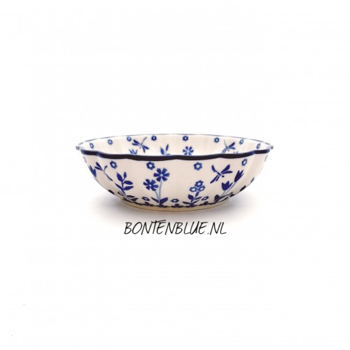 448 Bunzlau Geribbeld schaal S Ø 16 cm decor 3312X