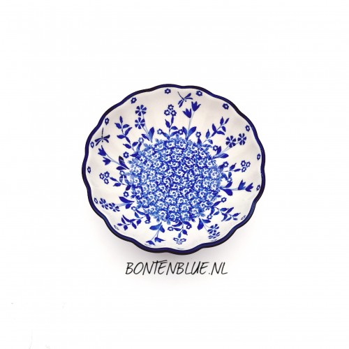 448 Bunzlau Geribbeld schaal S Ø 16 cm decor 3312X