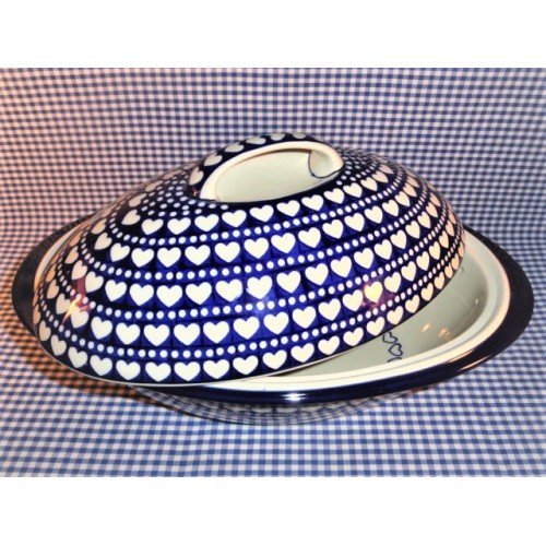 454 Bunzlau Dekschaal XXXL Ovaal 3,8 Liter decor 375E Blue Valentine