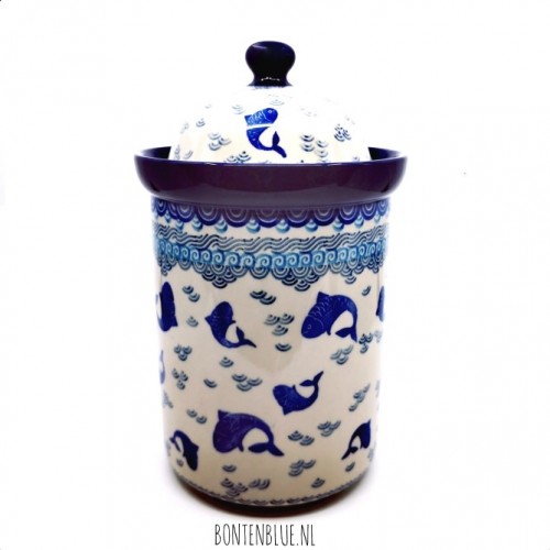 494 Bunzlau Storage jar  XXL 2 Liter decor 2372X Fish