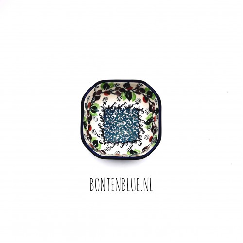 516 Bunzlau 8 Hoekig schaaltje S 150 ml decor 1415X