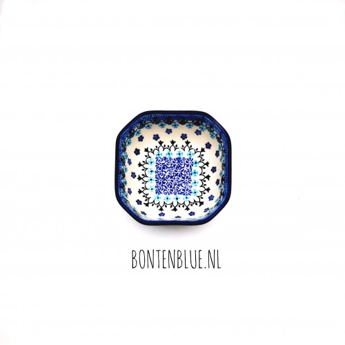 516 Bunzlau 8 Hoekig schaaltje S 150 ml decor 1984X