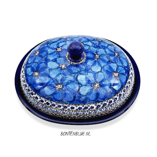 615 Bunzlau Dish with cover Oval L 1,5 Liter decor Unikat 408X