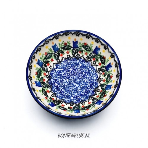 626 Bunzlau Yoghurt schaaltje Ø 14,5 cm decor Unikat 4273X Kerst