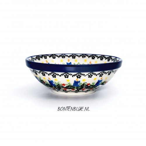 626 Bunzlau Yoghurt schaaltje Ø 14,5 cm decor Unikat 4273X Kerst