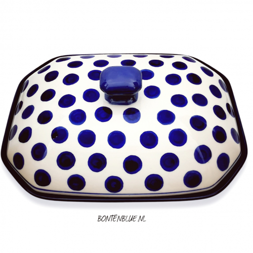 665 Bunzlau Dish with cover Angular L decor 36X