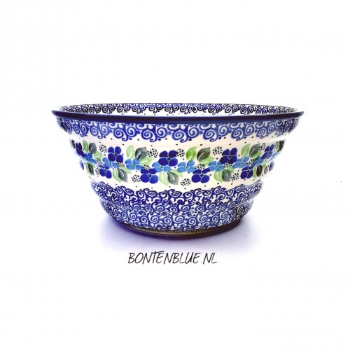 802 Bunzlau Hoge ronde schaal XL Ø 27,5 cm decor 1417X