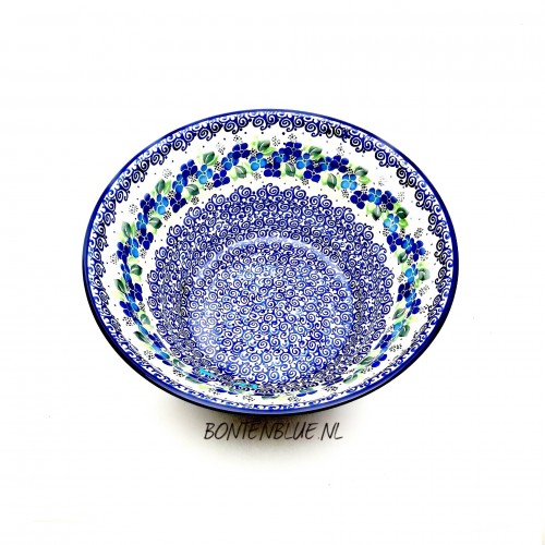 802 Bunzlau Hoge ronde schaal XL Ø 27,5 cm decor 1417X