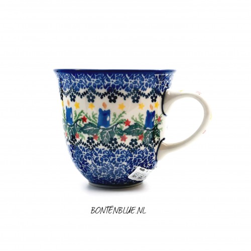 824 Bunzlau Tulipmug 300 ml decor Unikat 4273X Kerst