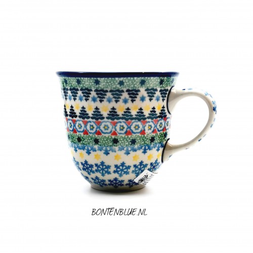 824 Bunzlau Tulipmug 300 ml decor Unikat 4770X  Kerst