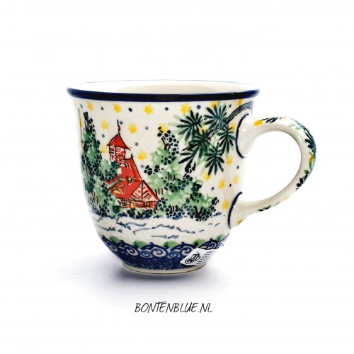 824 Bunzlau Tulip mug L 300 ml decor Unikat 4969X