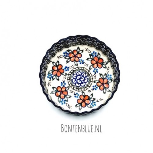 909 Bunzlau Quiche dish S decor 573X Apple Blossom