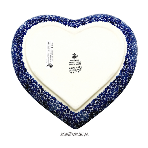 925 Bunzlau Serveerhart L decor 2396X Indigo