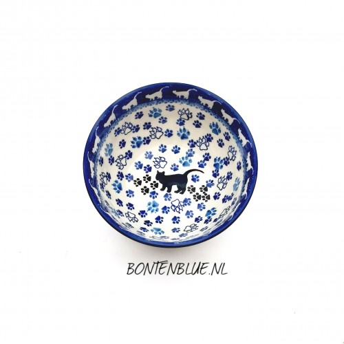986 Bunzlau Rijstkom M Ø 14 cm decor 1771X Zwarte Poes
