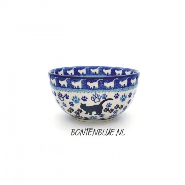 986 Bunzlau Rijstkom M Ø 14 cm decor 1771X Zwarte Poes