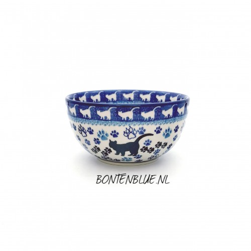 986 Bunzlau Rijstkom M Ø 14 cm decor 1771X Zwarte Poes