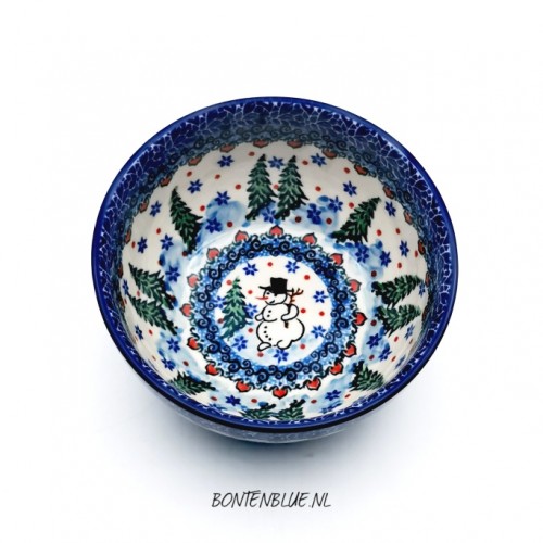 986 Bunzlau rice bowl M Ø 14 cm decor Unikat 4661X Kerst
