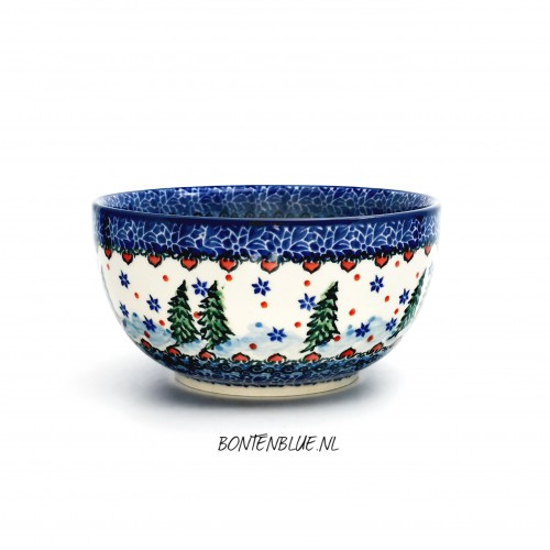 986 Bunzlau rice bowl M Ø 14 cm decor Unikat 4661X Kerst