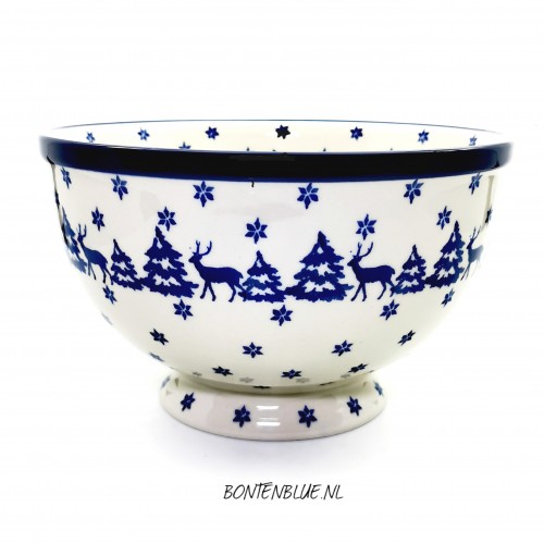 A14 Bunzlau Bowl on foot L Ø 22,5 cm decor 1931X Kerst A14 Bunzlau Bowl on foot L Ø 22,5 cm decor 1931X Kerst