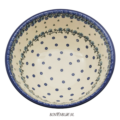 A14 Bunzlau Bowl on foot L Ø 22,5 cm decor 1982X Royal Blue A14 Bunzlau Bowl on foot L Ø 22,5 cm decor 1982X Royal Blue