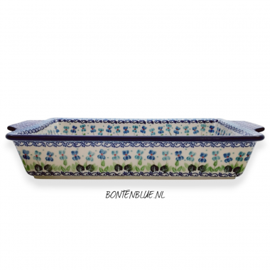 A56  Bunzlau Ovenschaal met handvat XL decor 